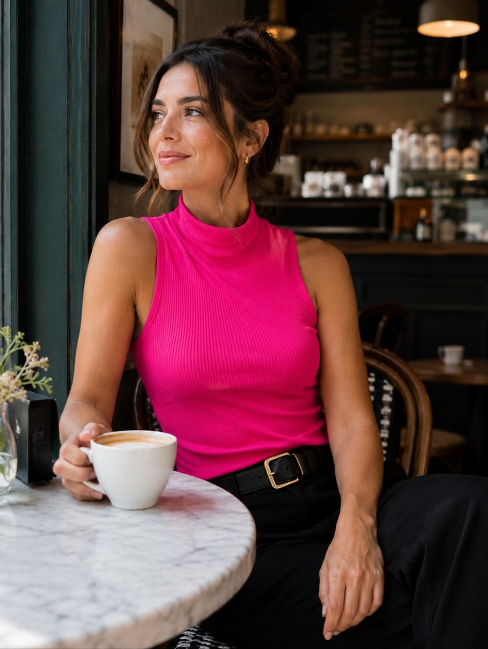 S-Sevan Soft Hot Pink Women's Sleeveless Top